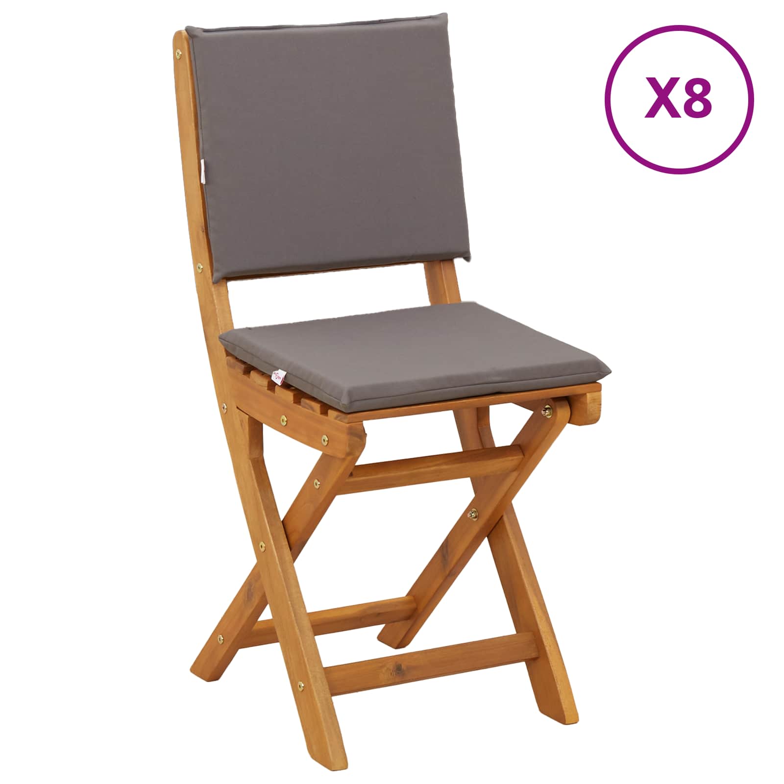 Καρέκλες εξωτερικής βεράντας 8 pcs Σκούρο Γκρι 38 x 46 x 85 εκ. - Pakobazaar