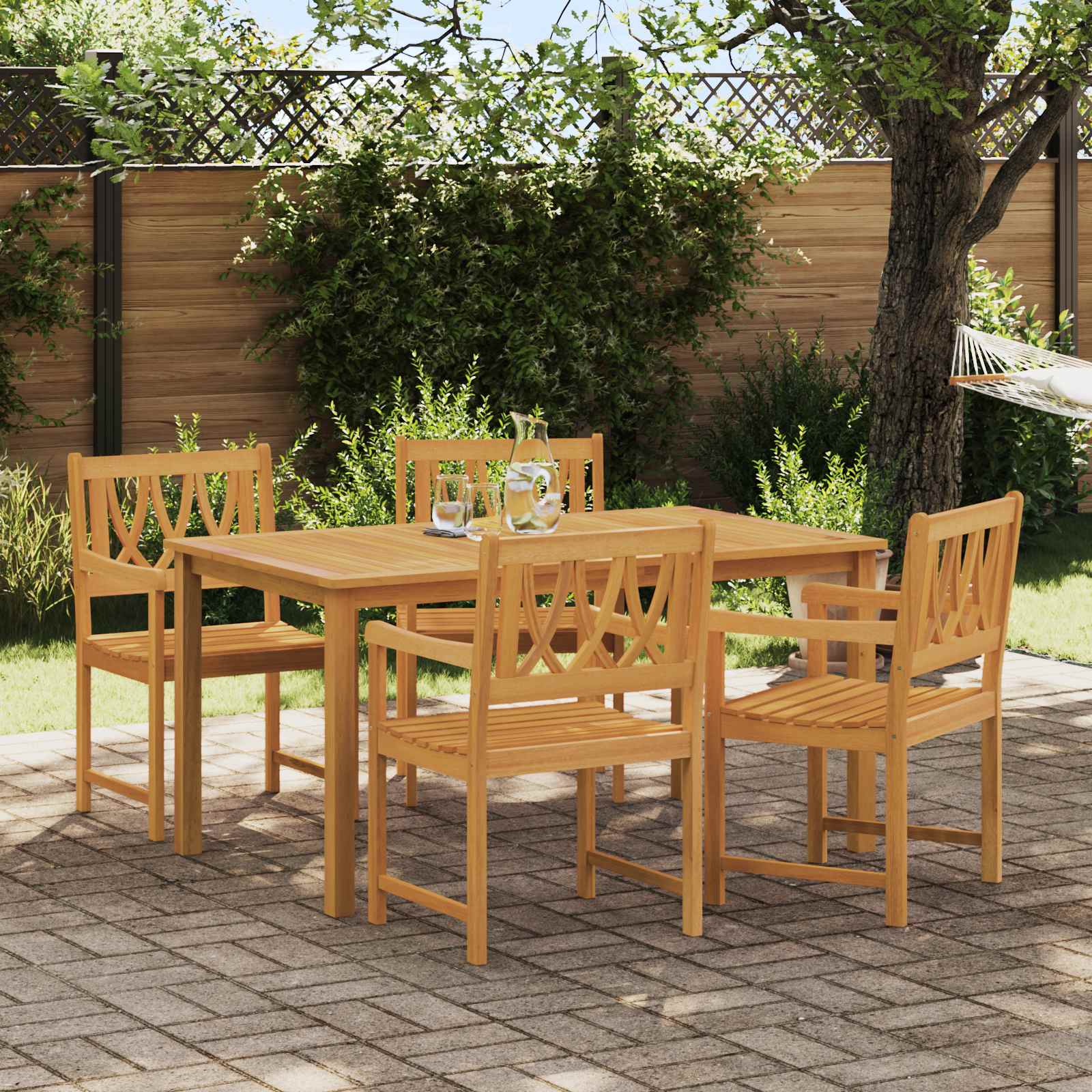 Εξωτερικός πάγκος 4 pcs Φυσικό 56 x 55,5 x 90 εκ. - Pakobazaar