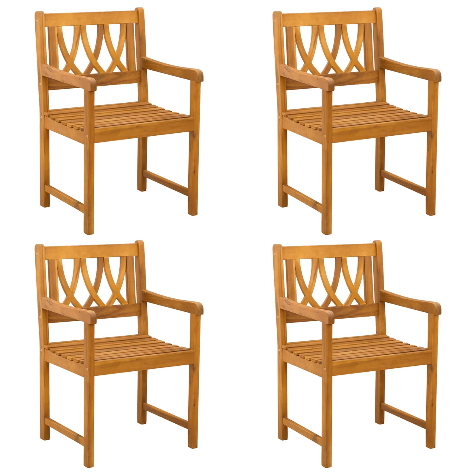 Εξωτερικός πάγκος 4 pcs Φυσικό 56 x 55,5 x 90 εκ. - Pakobazaar