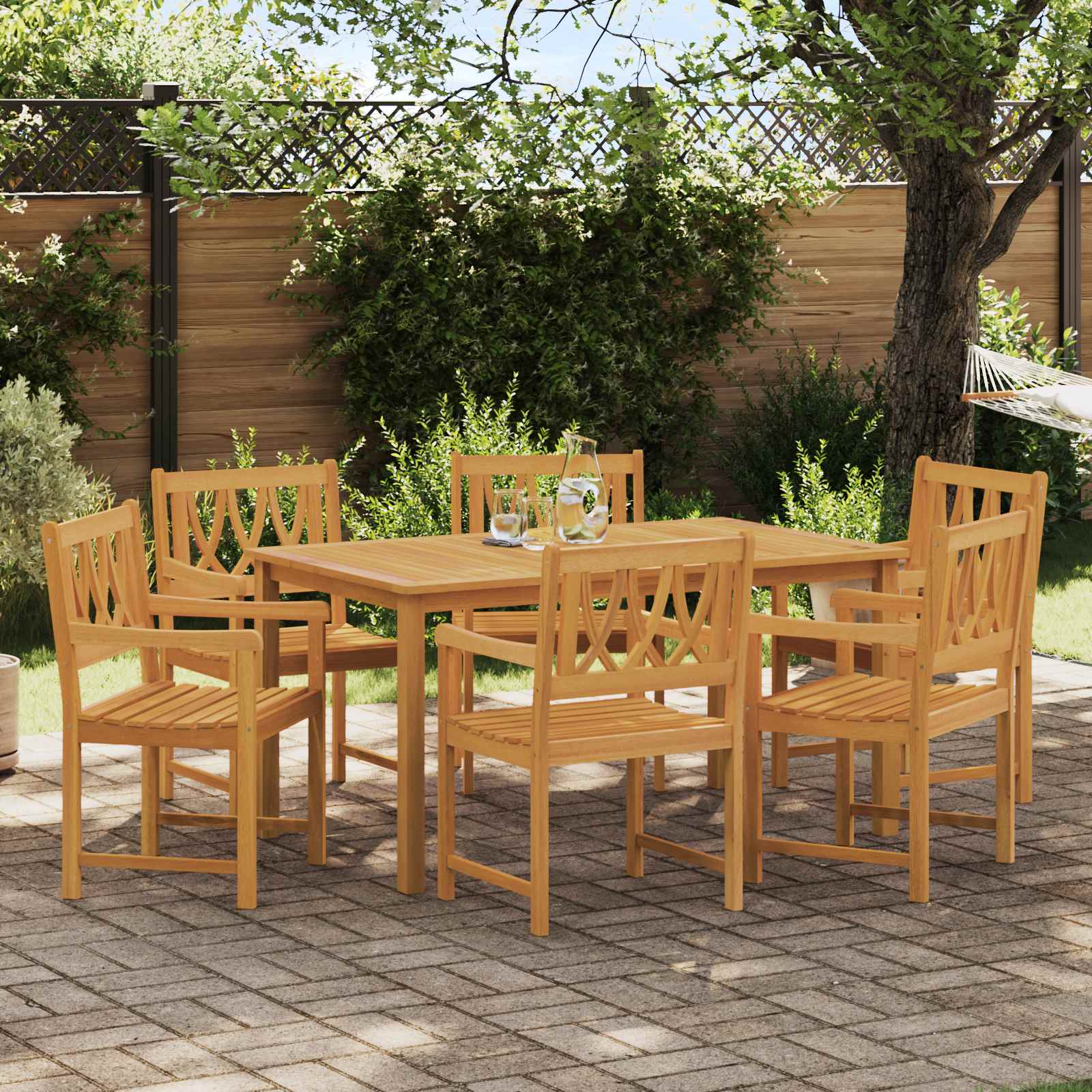 Εξωτερικός πάγκος 6 pcs Φυσικό 56 x 55,5 x 90 εκ. - Pakobazaar