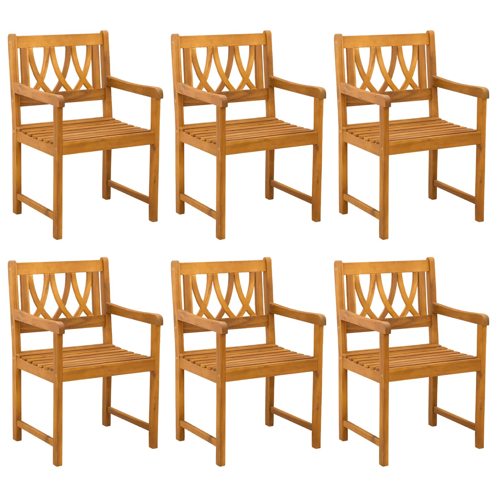 Εξωτερικός πάγκος 6 pcs Φυσικό 56 x 55,5 x 90 εκ. - Pakobazaar