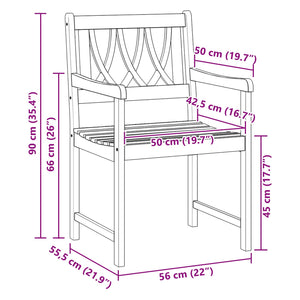 Εξωτερικός πάγκος 6 pcs Φυσικό 56 x 55,5 x 90 εκ. - Pakobazaar