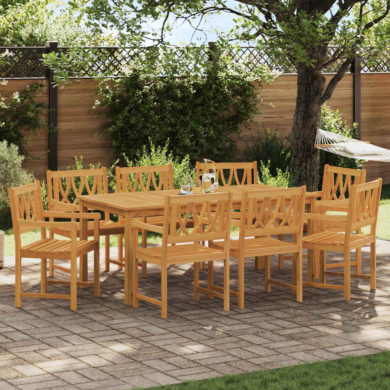 Εξωτερικός πάγκος 8 pcs Φυσικό 56 x 55,5 x 90 εκ. - Pakobazaar