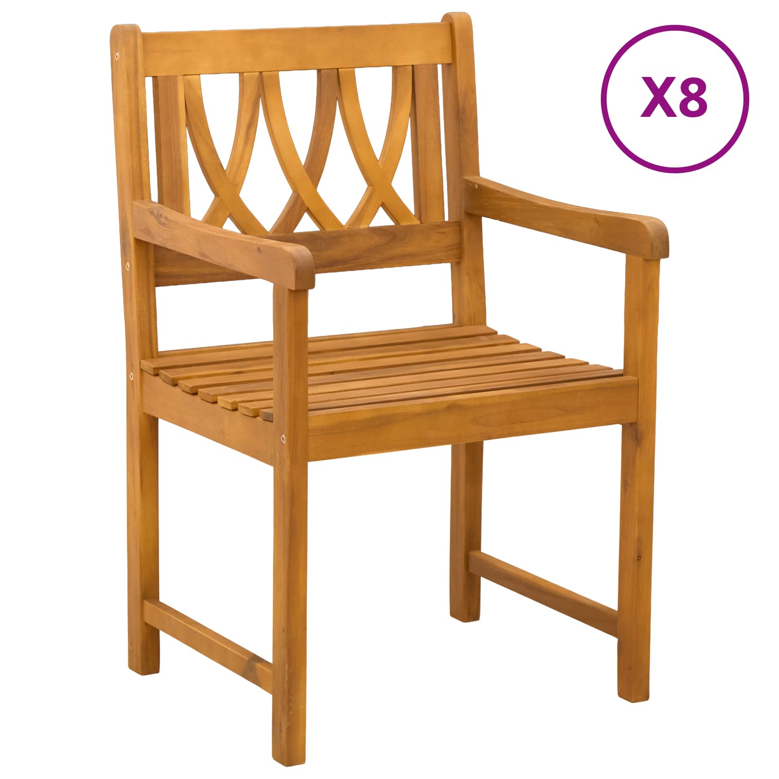 Εξωτερικός πάγκος 8 pcs Φυσικό 56 x 55,5 x 90 εκ. - Pakobazaar