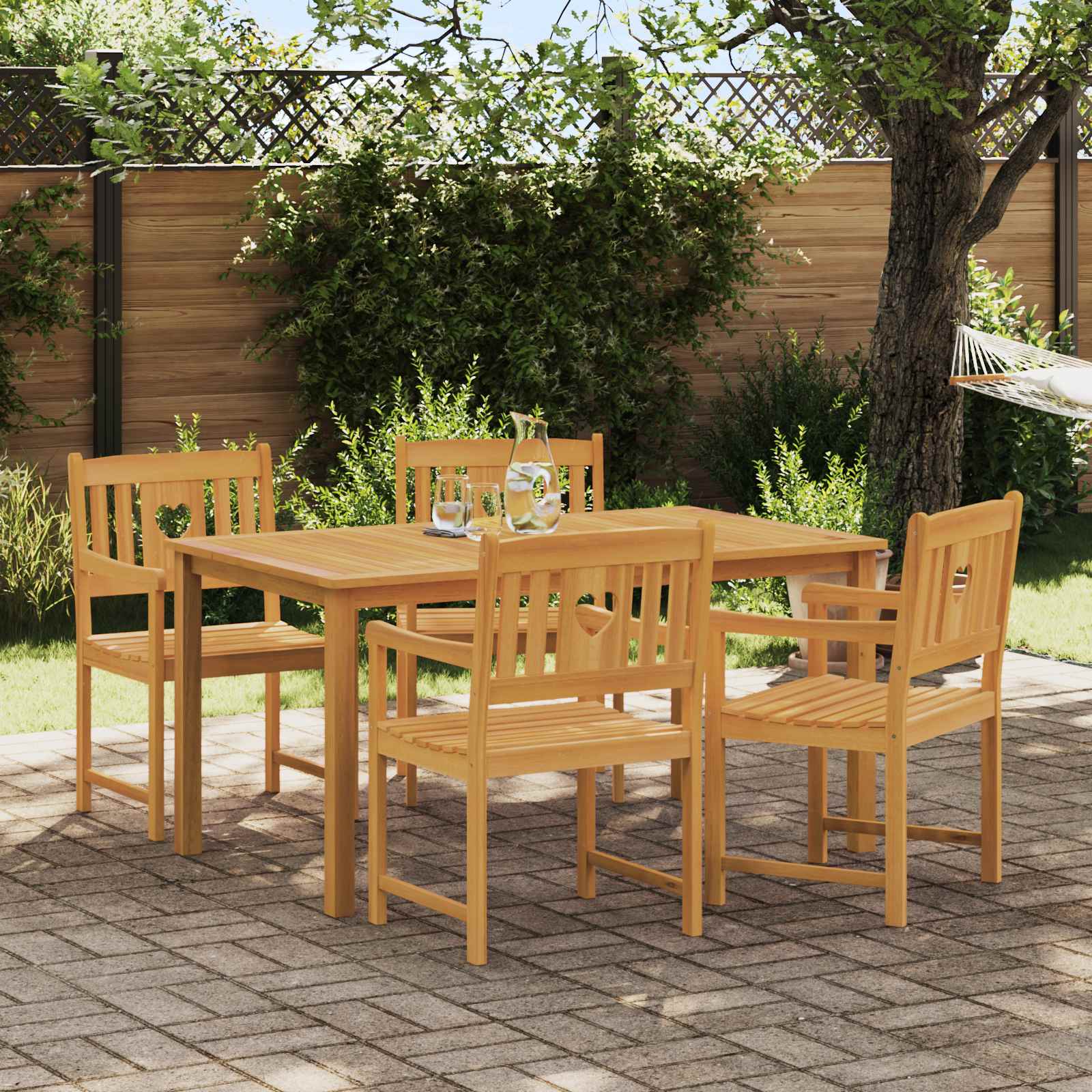 Εξωτερικός πάγκος 4 pcs Φυσικό 56 x 55,5 x 90 εκ. - Pakobazaar