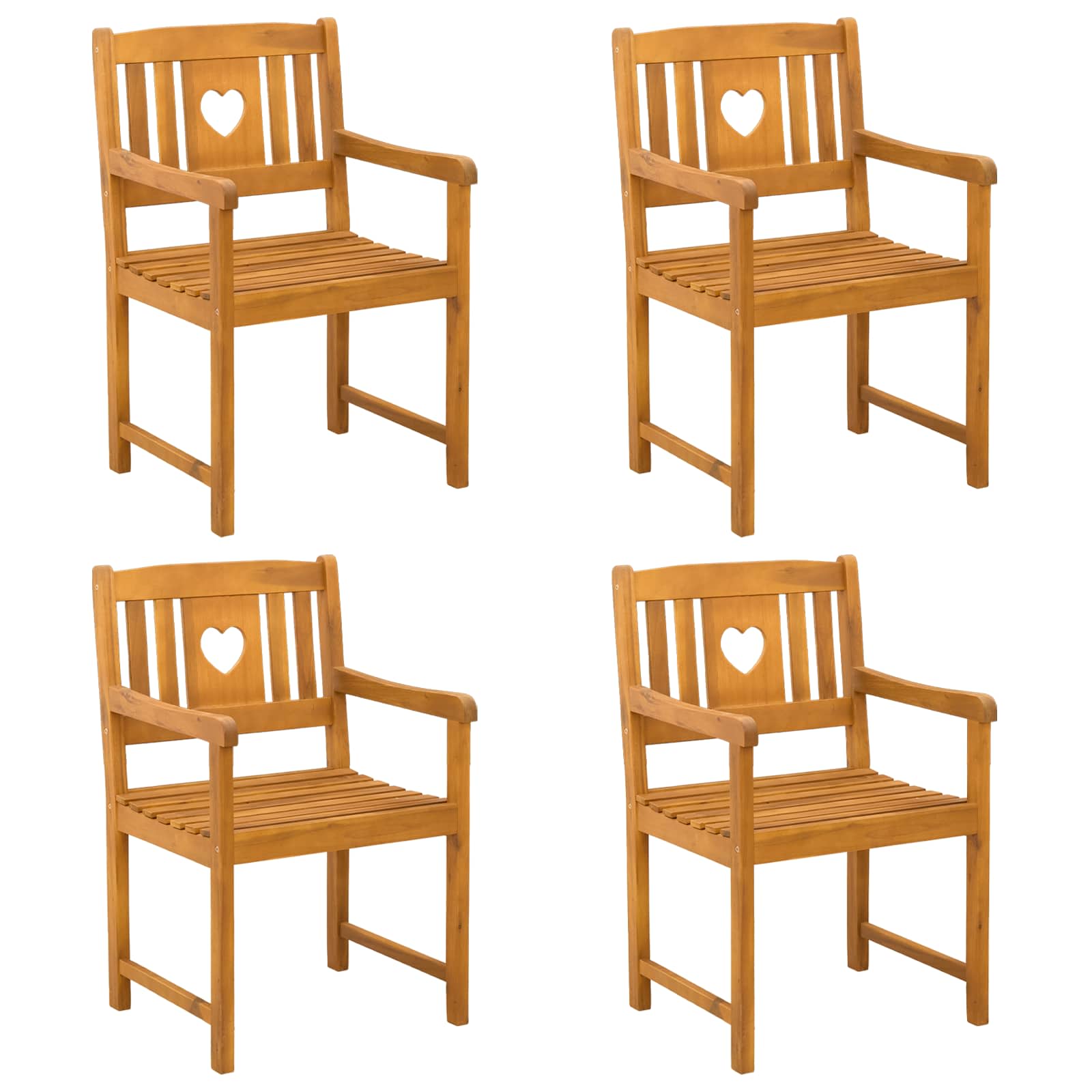 Εξωτερικός πάγκος 4 pcs Φυσικό 56 x 55,5 x 90 εκ. - Pakobazaar