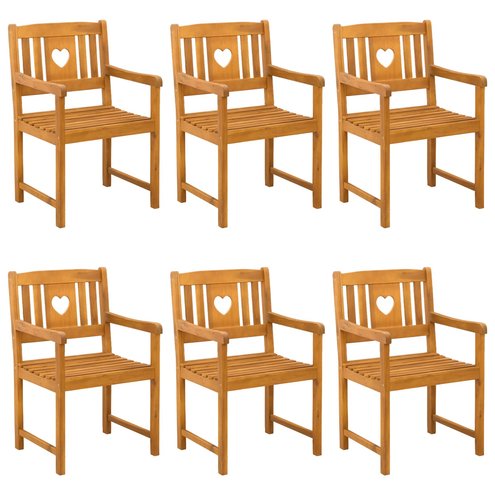 Εξωτερικός πάγκος 6 pcs Φυσικό 56 x 55,5 x 90 εκ. - Pakobazaar