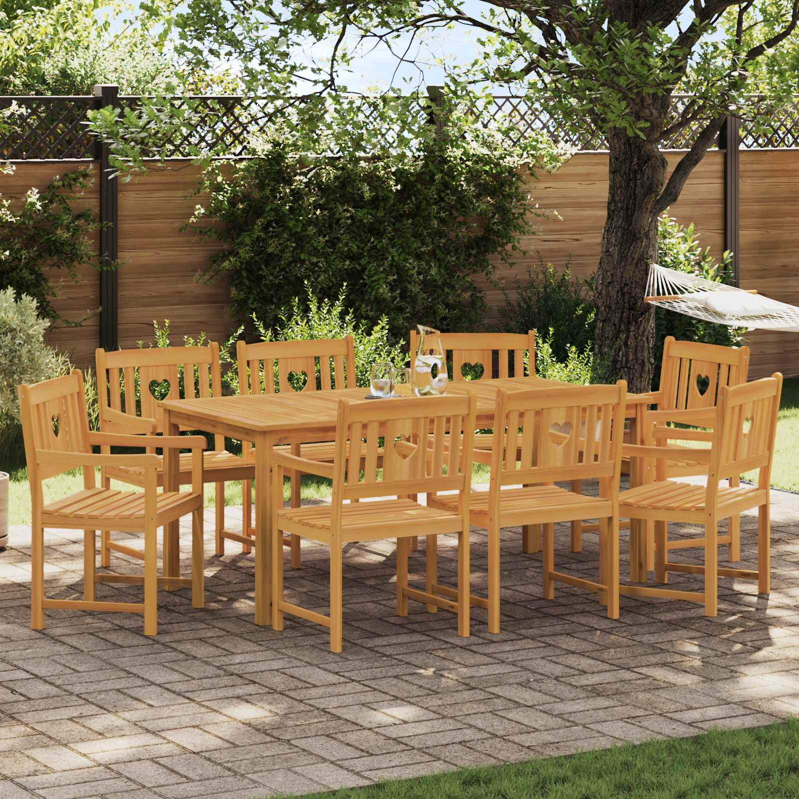 Εξωτερικός πάγκος 8 pcs Φυσικό 56 x 55,5 x 90 εκ. - Pakobazaar