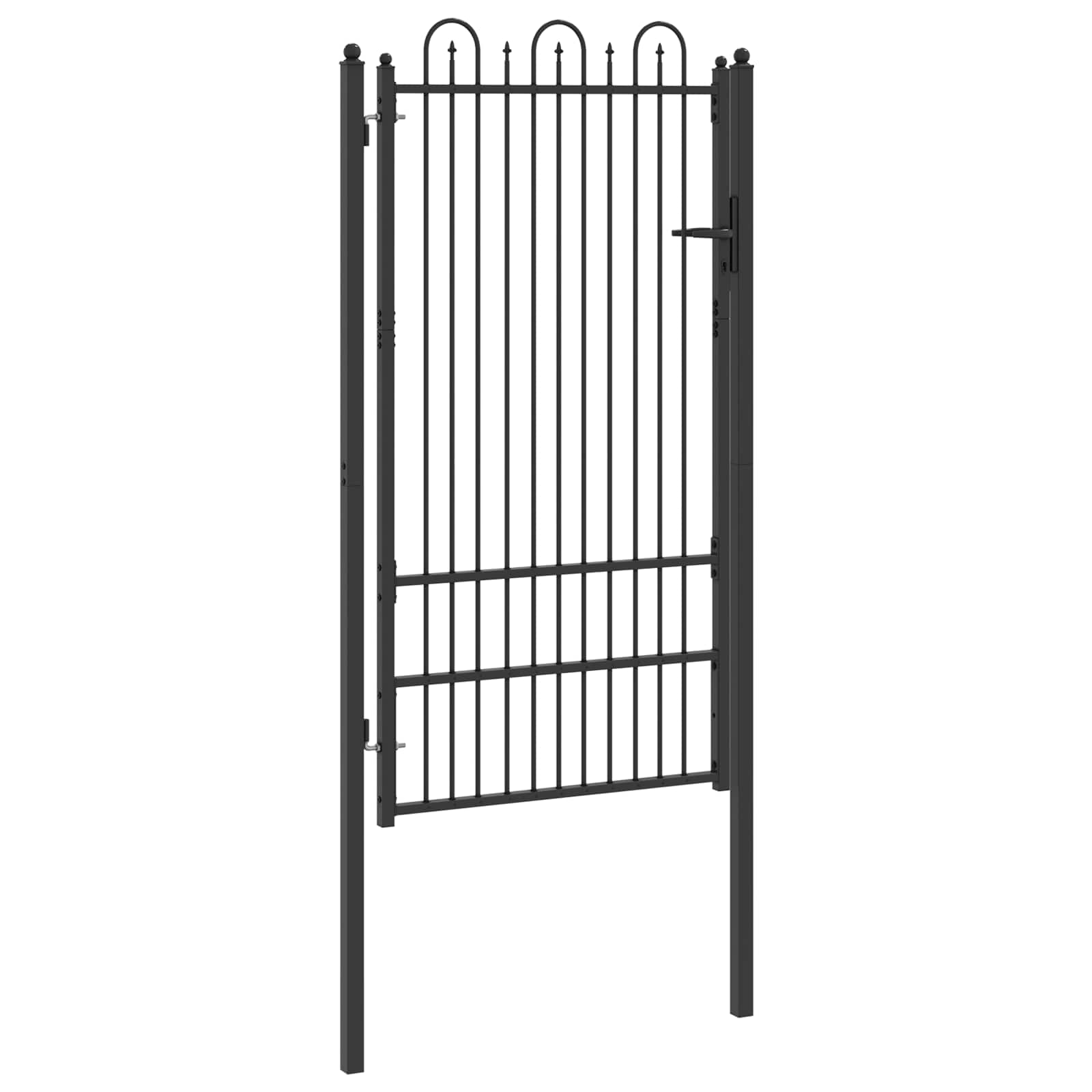 Πύλη Φράχτη DRONTEN 100 x 175 cm Ατσάλι Μαύρο Κλειδώσιμο - Pakobazaar