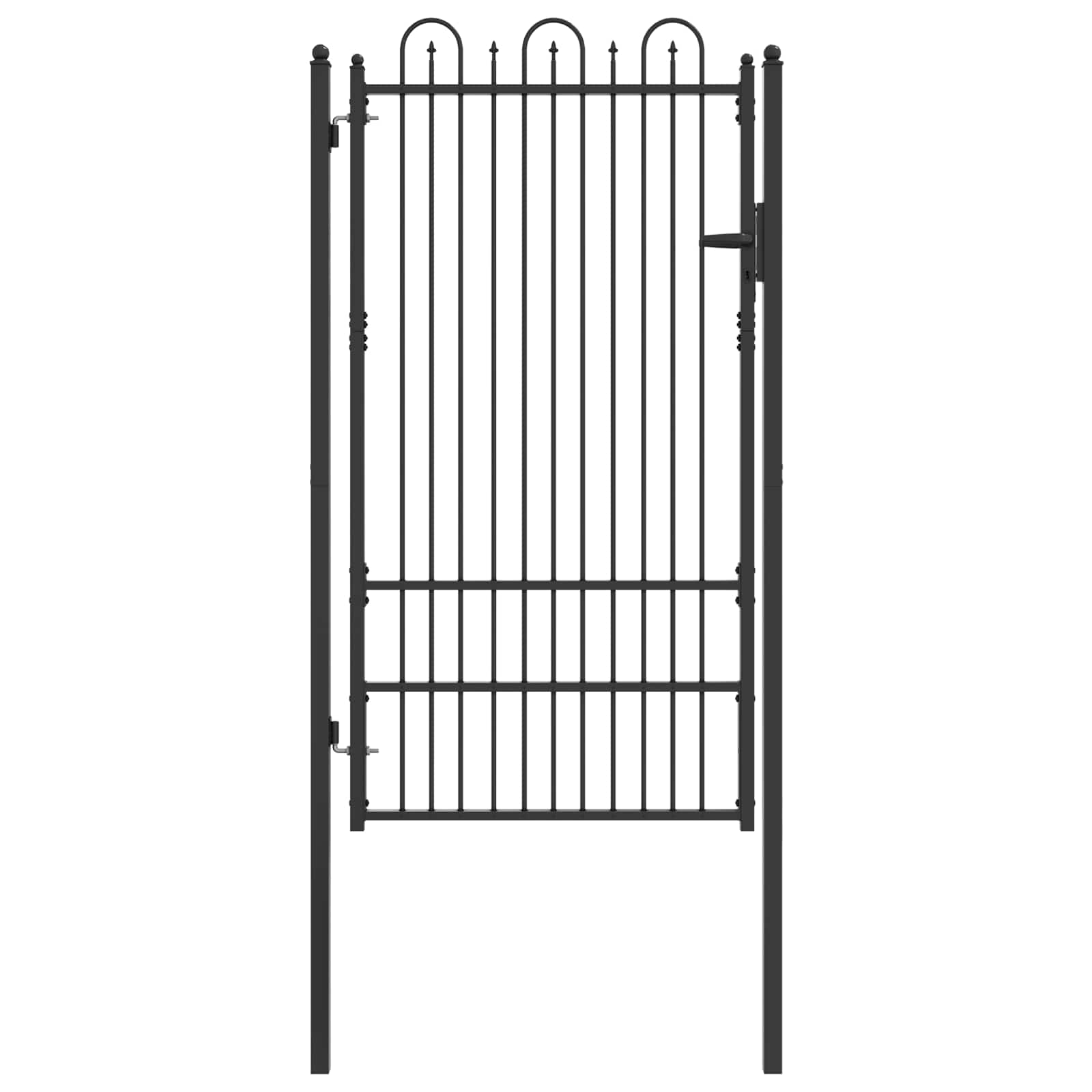 Πύλη Φράχτη DRONTEN 100 x 175 cm Ατσάλι Μαύρο Κλειδώσιμο - Pakobazaar