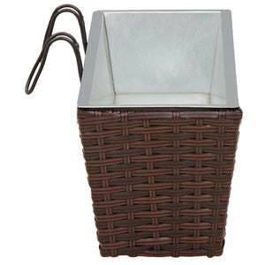 Ραφήνα 2 τμχ. Καφέ 50 x 17 x 17 εκ Μέταλλο