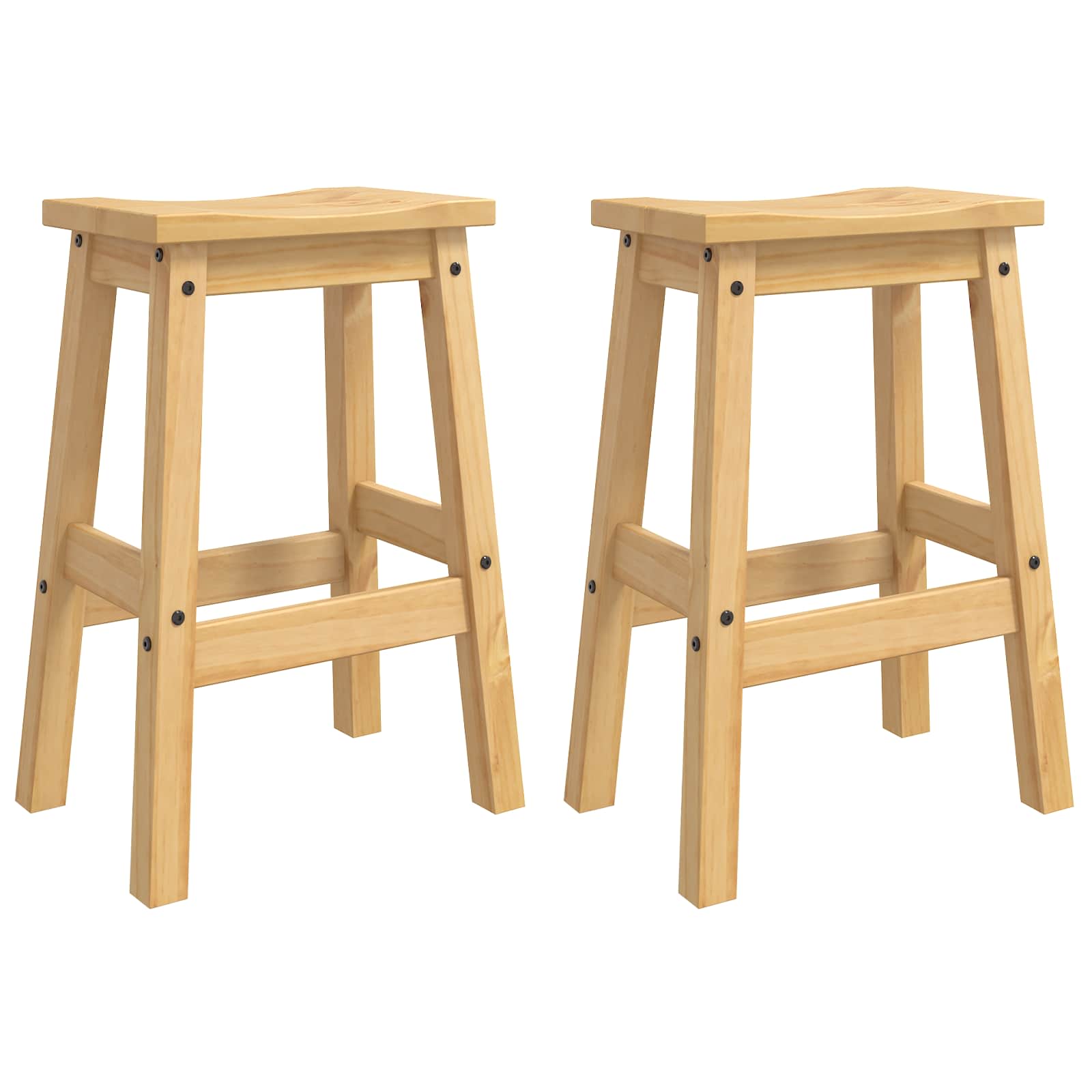 Μπαρ σκαμπό 2 pcs Κερί Μέλι 44 x 30 x 63 εκ. Μασίφ Πεύκο - Pakobazaar
