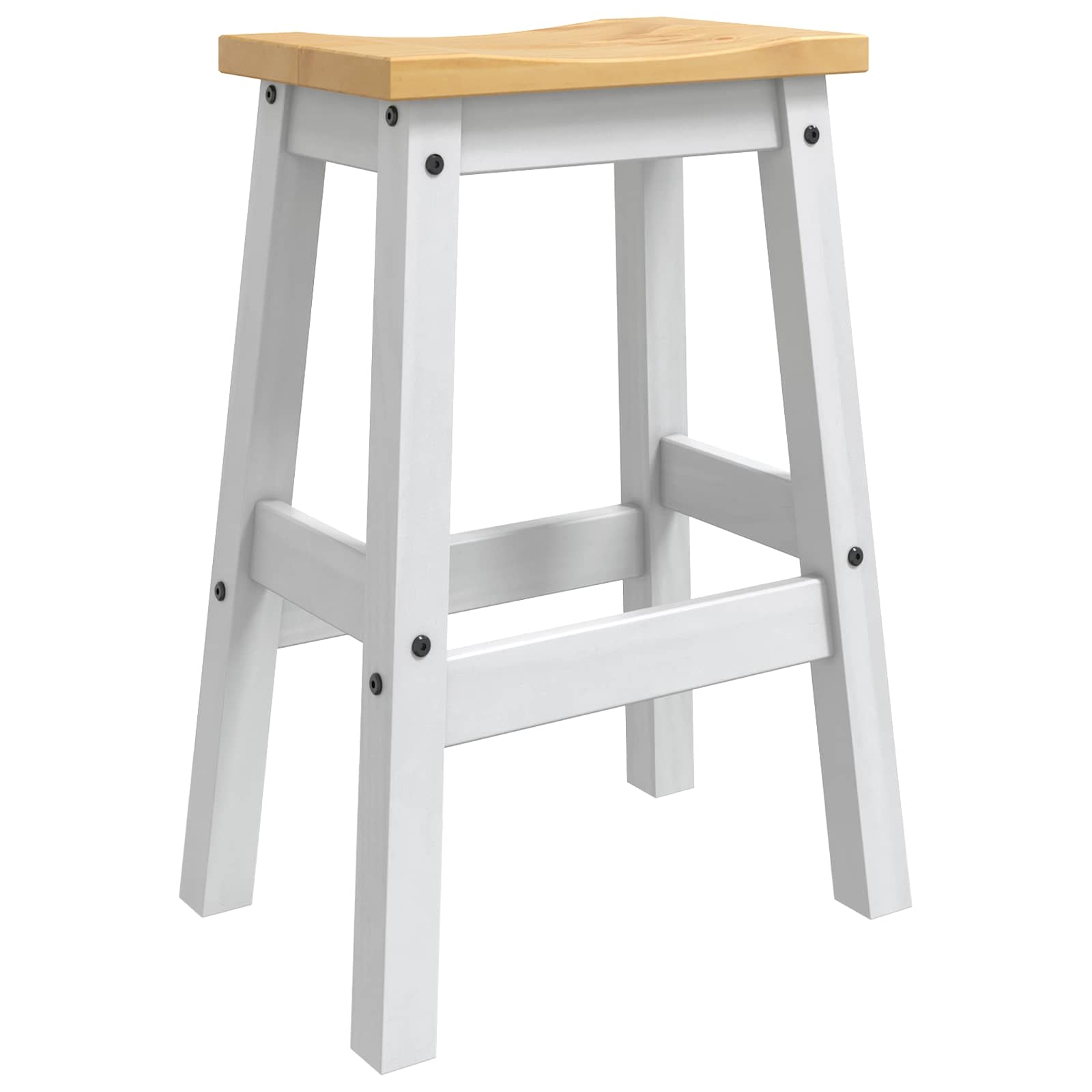 Μπαρ σκαμπό 2 pcs Λευκό και Κερί Μελιού 44 x 30 x 63 εκ. - Pakobazaar