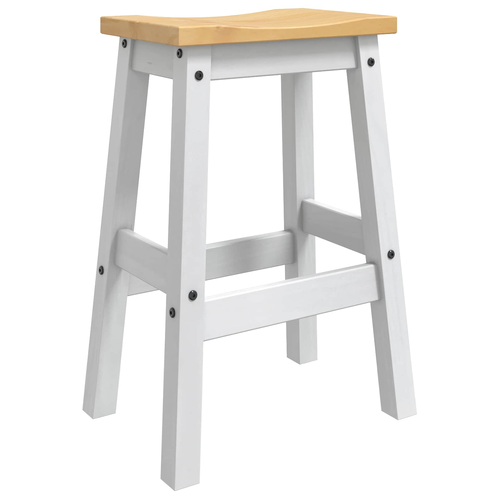 Μπαρ σκαμπό 2 pcs Λευκό και Κερί Μελιού 44 x 30 x 63 εκ. - Pakobazaar