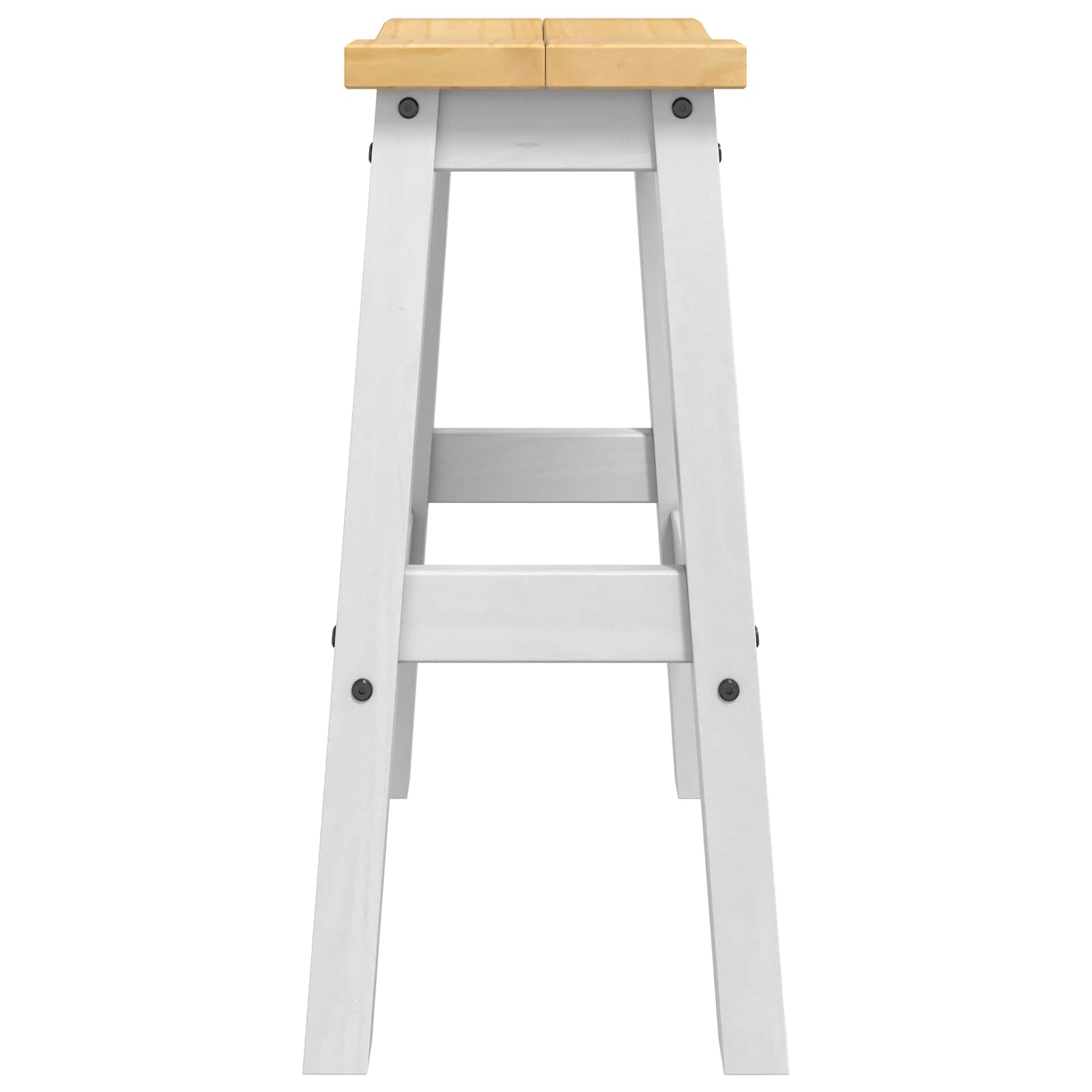 Μπαρ σκαμπό 2 pcs Λευκό και Κερί Μελιού 44 x 30 x 63 εκ. - Pakobazaar