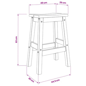 Μπαρ σκαμπό 2 pcs Λευκό και Κερί Μελιού 44 x 30 x 63 εκ. - Pakobazaar