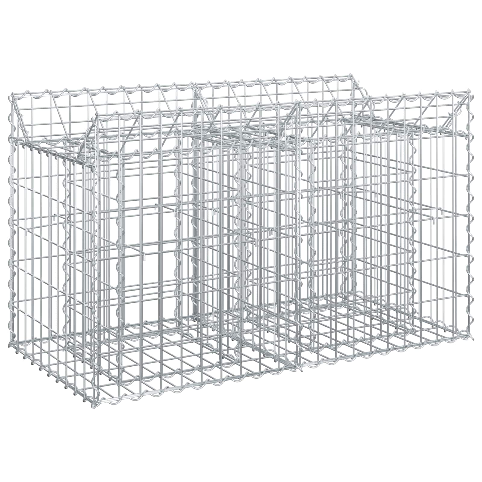 Ανασηκωμένο κρεβάτι gabion Ασημί 100 x 50 x 60 εκ - Pakobazaar