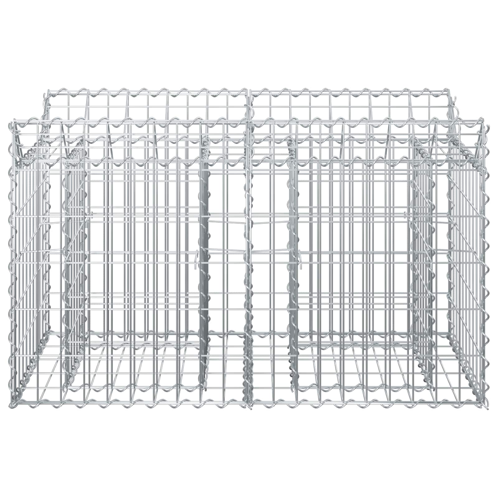 Ανασηκωμένο κρεβάτι gabion Ασημί 100 x 50 x 60 εκ - Pakobazaar