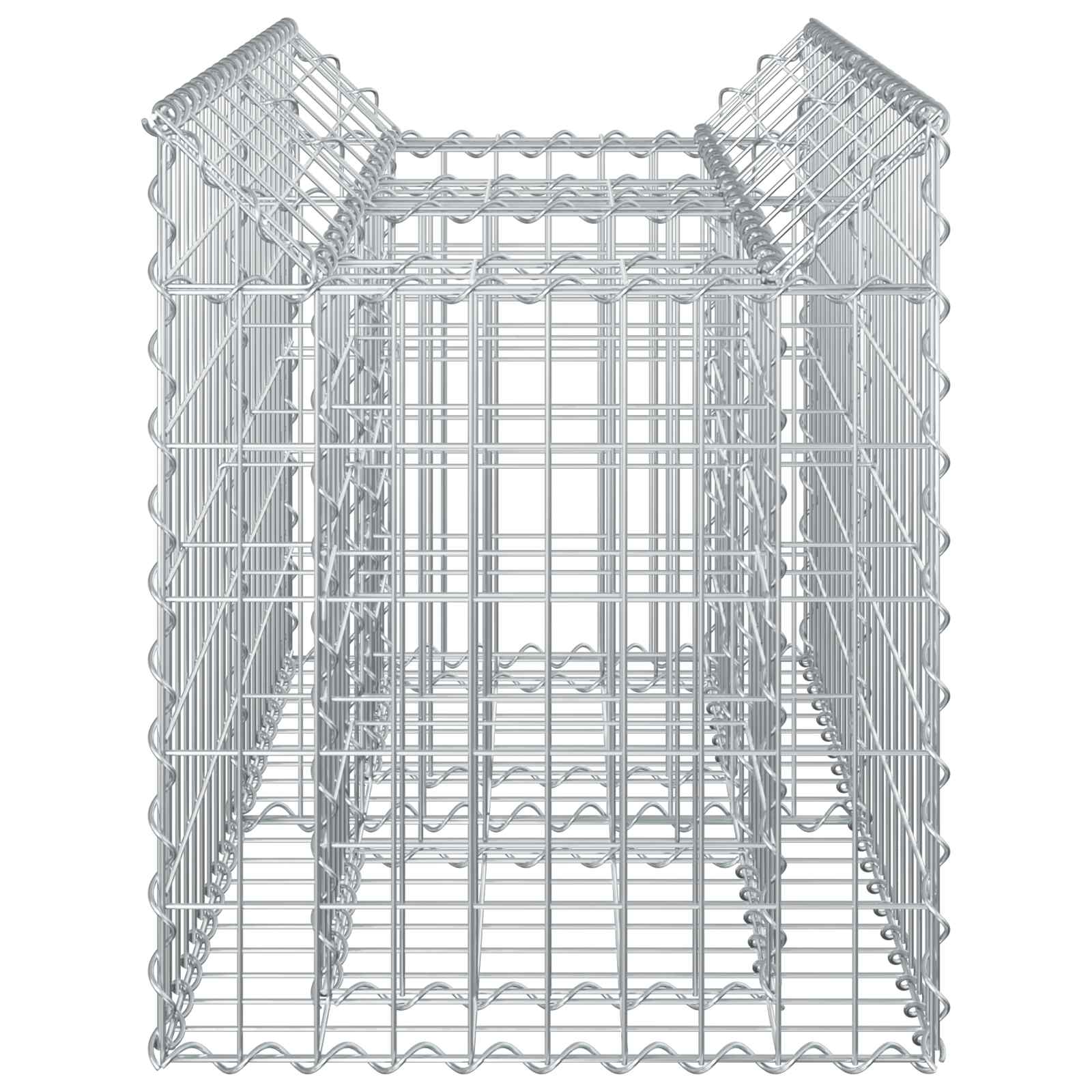 Ανασηκωμένο κρεβάτι gabion Ασημί 100 x 50 x 60 εκ - Pakobazaar