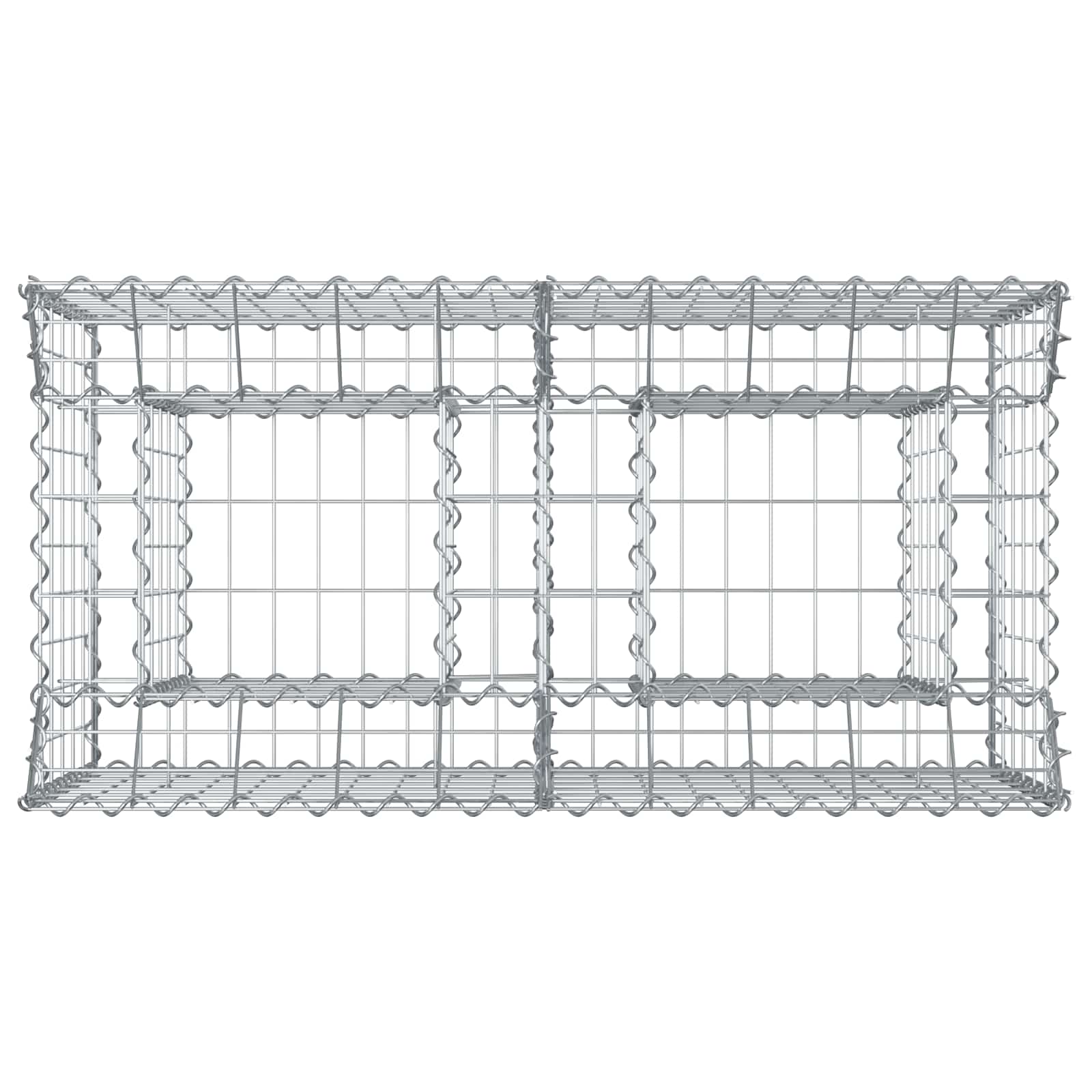 Ανασηκωμένο κρεβάτι gabion Ασημί 100 x 50 x 60 εκ - Pakobazaar
