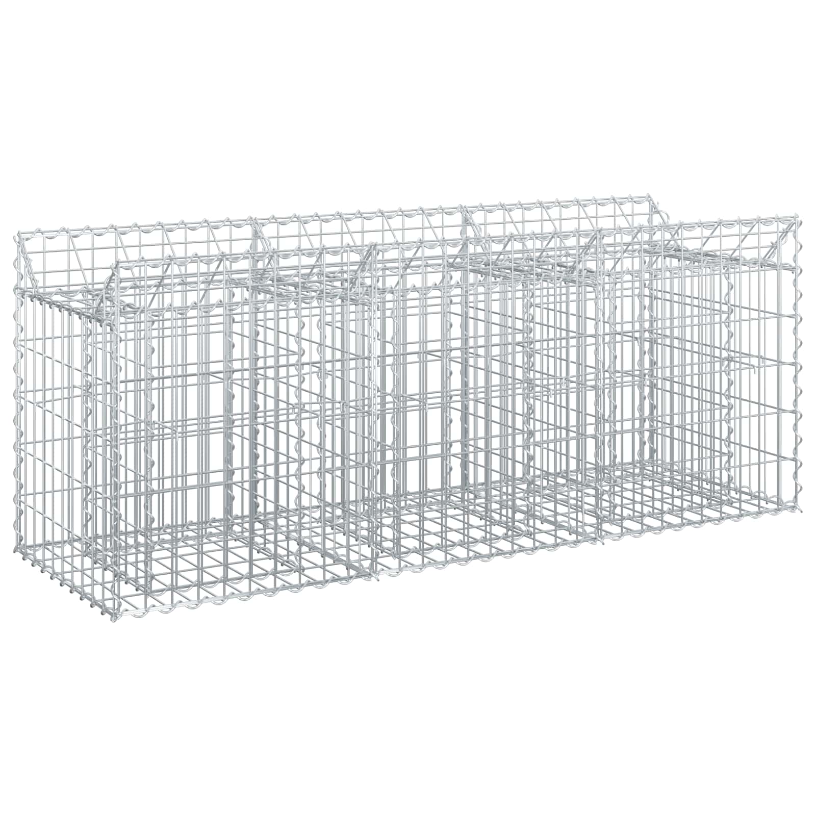 Ανασηκωμένο κρεβάτι gabion Ασημί 150 x 50 x 60 εκ - Pakobazaar