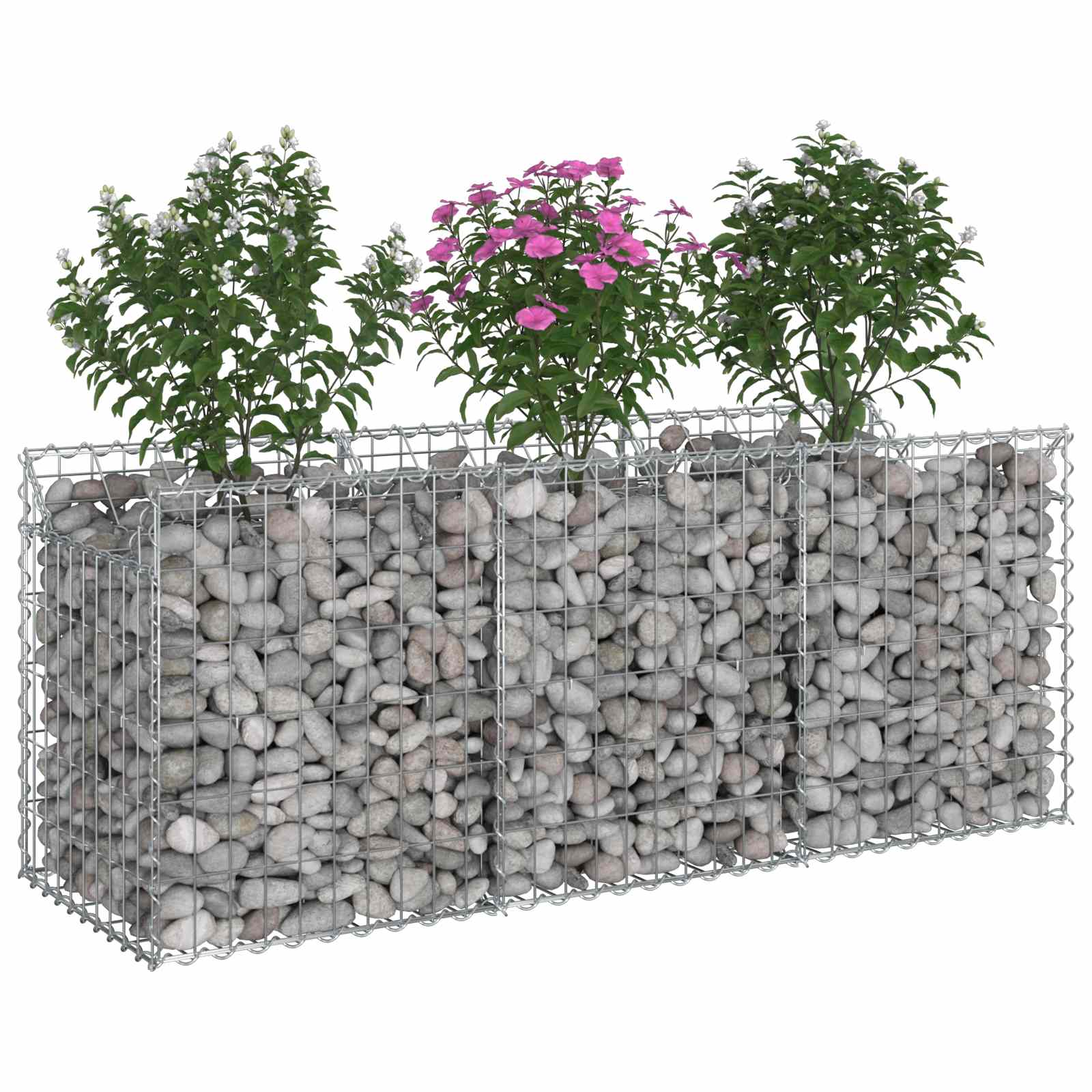 Ανασηκωμένο κρεβάτι gabion Ασημί 150 x 50 x 60 εκ - Pakobazaar