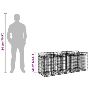 Ανασηκωμένο κρεβάτι gabion Ασημί 150 x 50 x 60 εκ - Pakobazaar