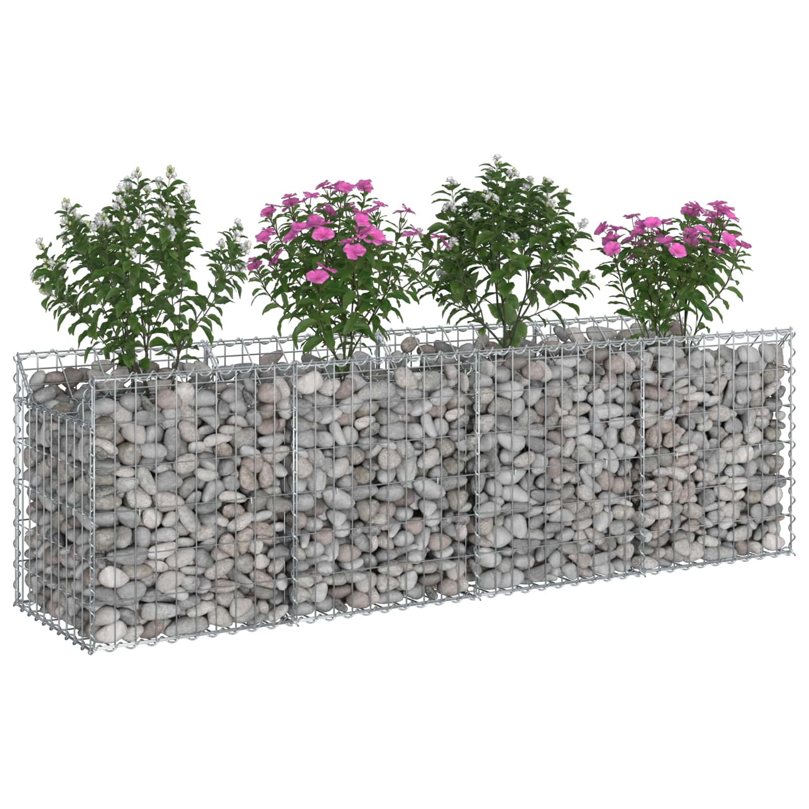 Ανασηκωμένο κρεβάτι gabion Ασημί 200 x 50 x 60 cm - Pakobazaar
