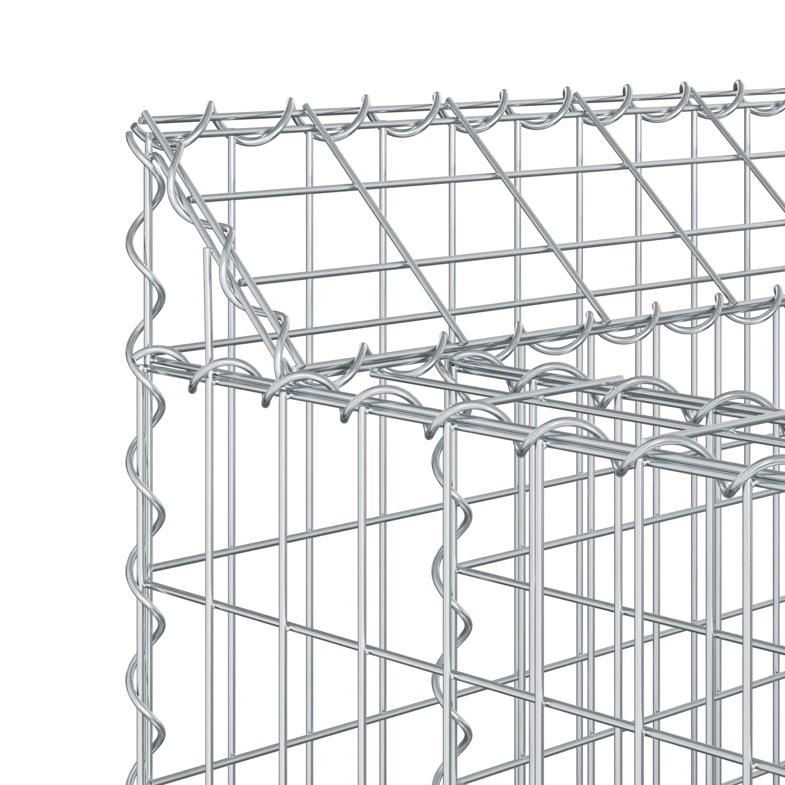 Ανασηκωμένο κρεβάτι gabion Ασημί 50 x 100 x 60 εκ - Pakobazaar