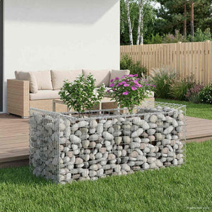 Ανασηκωμένο κρεβάτι gabion Ασημί 50 x 100 x 60 εκ - Pakobazaar