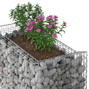 Ανασηκωμένο κρεβάτι gabion Ασημί 50 x 100 x 60 εκ - Pakobazaar