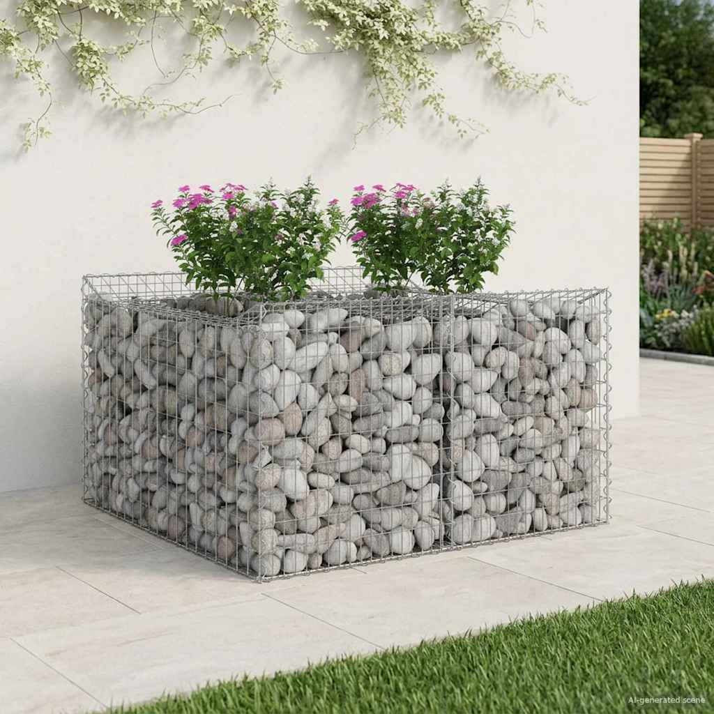 Ανασηκωμένο κρεβάτι gabion Ασημί 100 x 100 x 60 εκ. - Pakobazaar