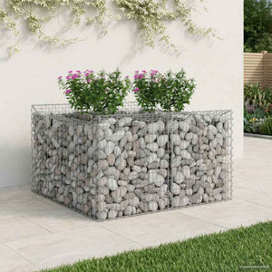 Ανασηκωμένο κρεβάτι gabion Ασημί 100 x 100 x 60 εκ. - Pakobazaar