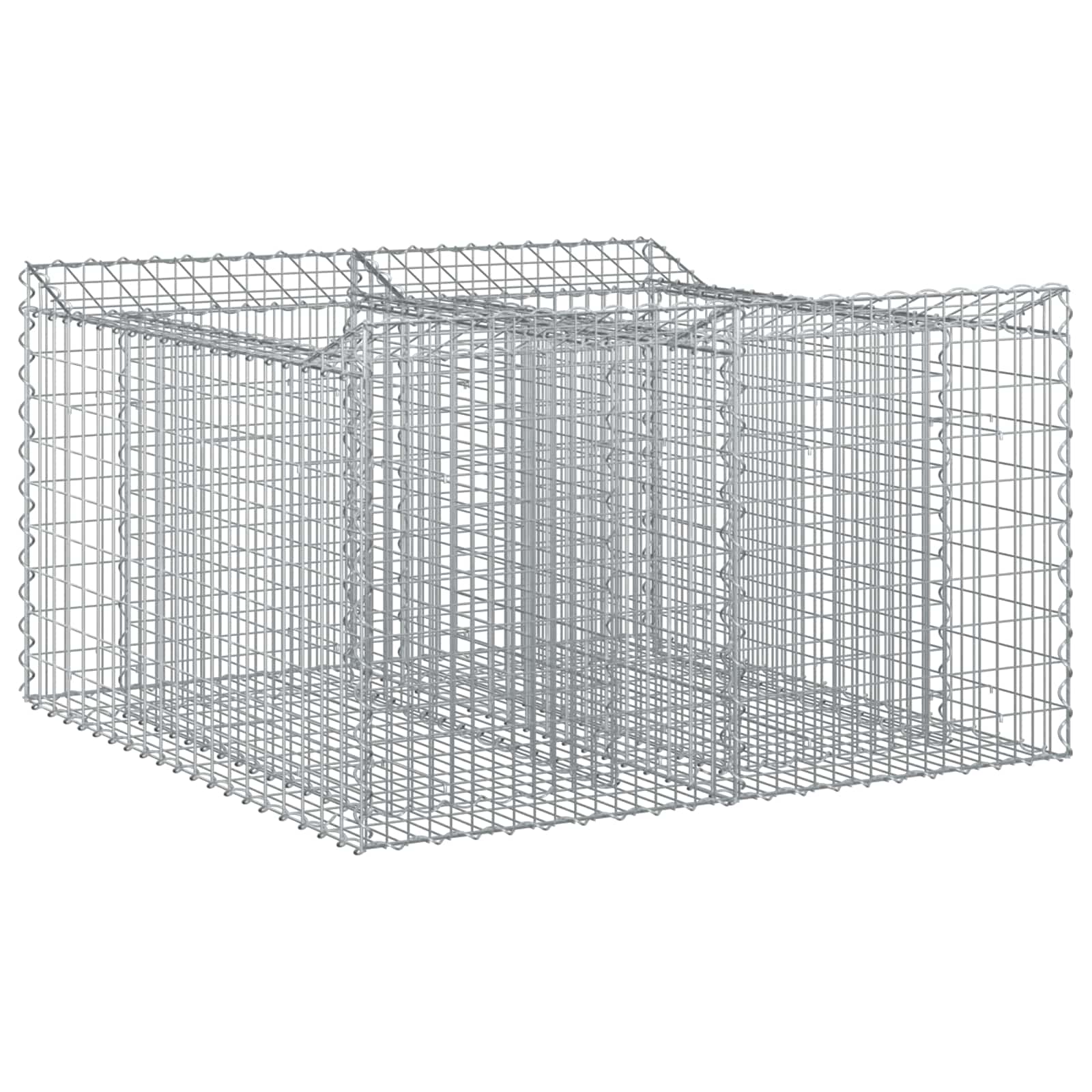 Ανασηκωμένο κρεβάτι gabion Ασημί 100 x 100 x 60 εκ. - Pakobazaar