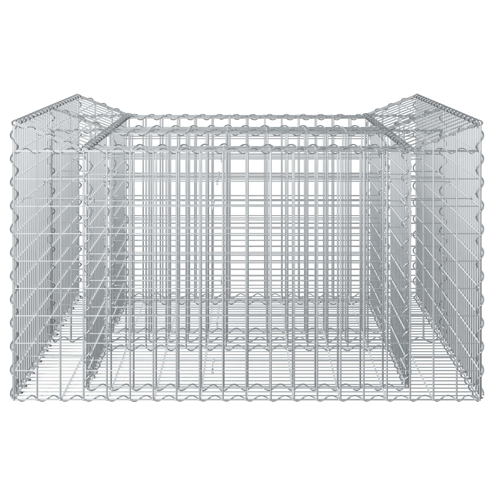 Ανασηκωμένο κρεβάτι gabion Ασημί 100 x 100 x 60 εκ. - Pakobazaar