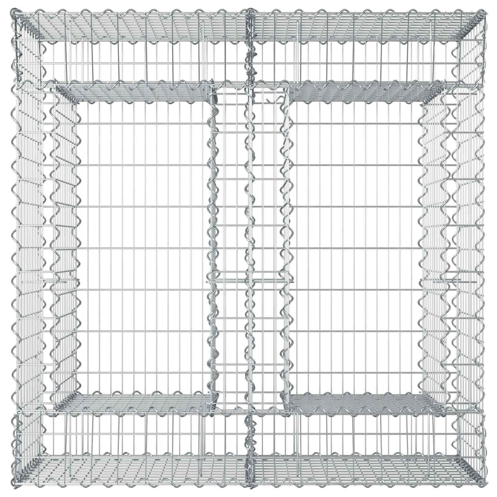 Ανασηκωμένο κρεβάτι gabion Ασημί 100 x 100 x 60 εκ. - Pakobazaar