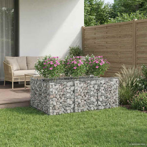 Ανασηκωμένο κρεβάτι gabion Ασημί 150 x 100 x 60 εκ - Pakobazaar
