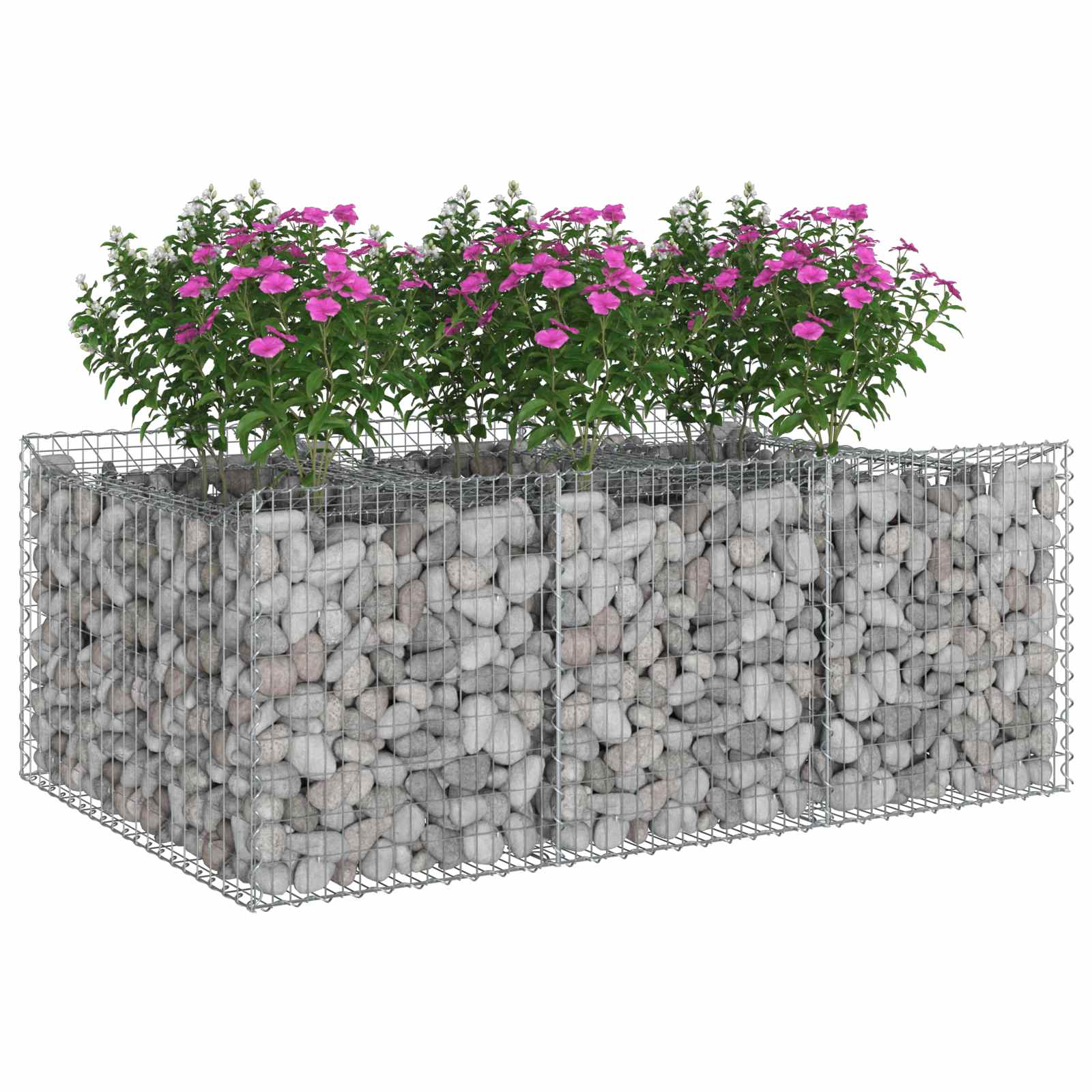 Ανασηκωμένο κρεβάτι gabion Ασημί 150 x 100 x 60 εκ - Pakobazaar