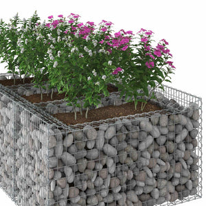 Ανασηκωμένο κρεβάτι gabion Ασημί 150 x 100 x 60 εκ - Pakobazaar
