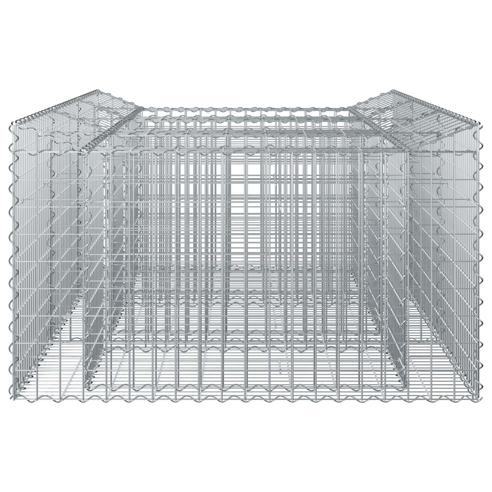 Ανασηκωμένο κρεβάτι gabion Ασημί 150 x 100 x 60 εκ - Pakobazaar