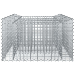 Ανασηκωμένο κρεβάτι gabion Ασημί 150 x 100 x 60 εκ - Pakobazaar