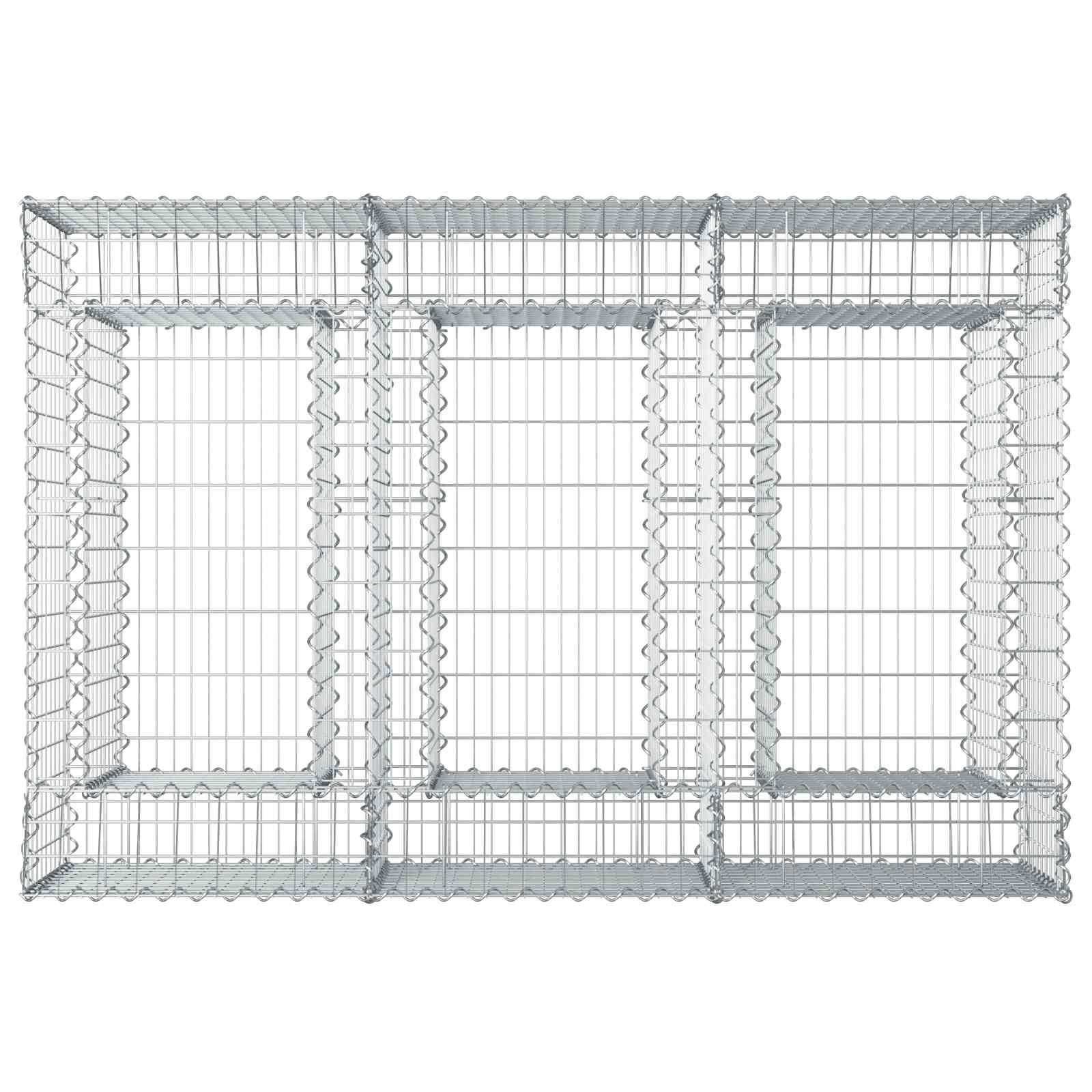 Ανασηκωμένο κρεβάτι gabion Ασημί 150 x 100 x 60 εκ - Pakobazaar