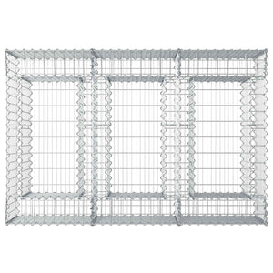 Ανασηκωμένο κρεβάτι gabion Ασημί 150 x 100 x 60 εκ - Pakobazaar