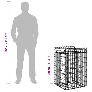 Ανασηκωμένο κρεβάτι gabion Ασημί 50 x 50 x 80 cm - Pakobazaar