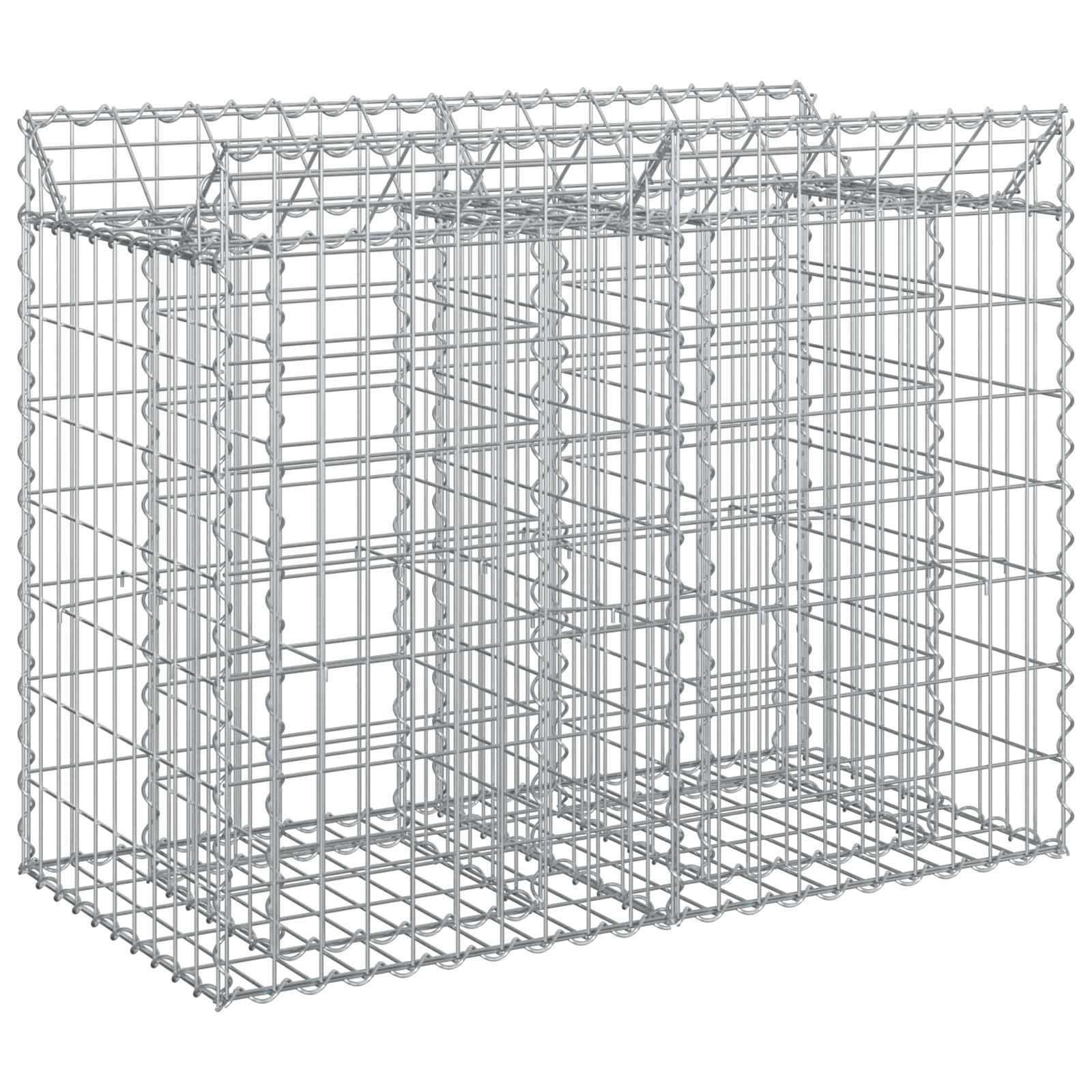 Ανασηκωμένο κρεβάτι gabion Ασημί 100 x 50 x 80 εκ - Pakobazaar