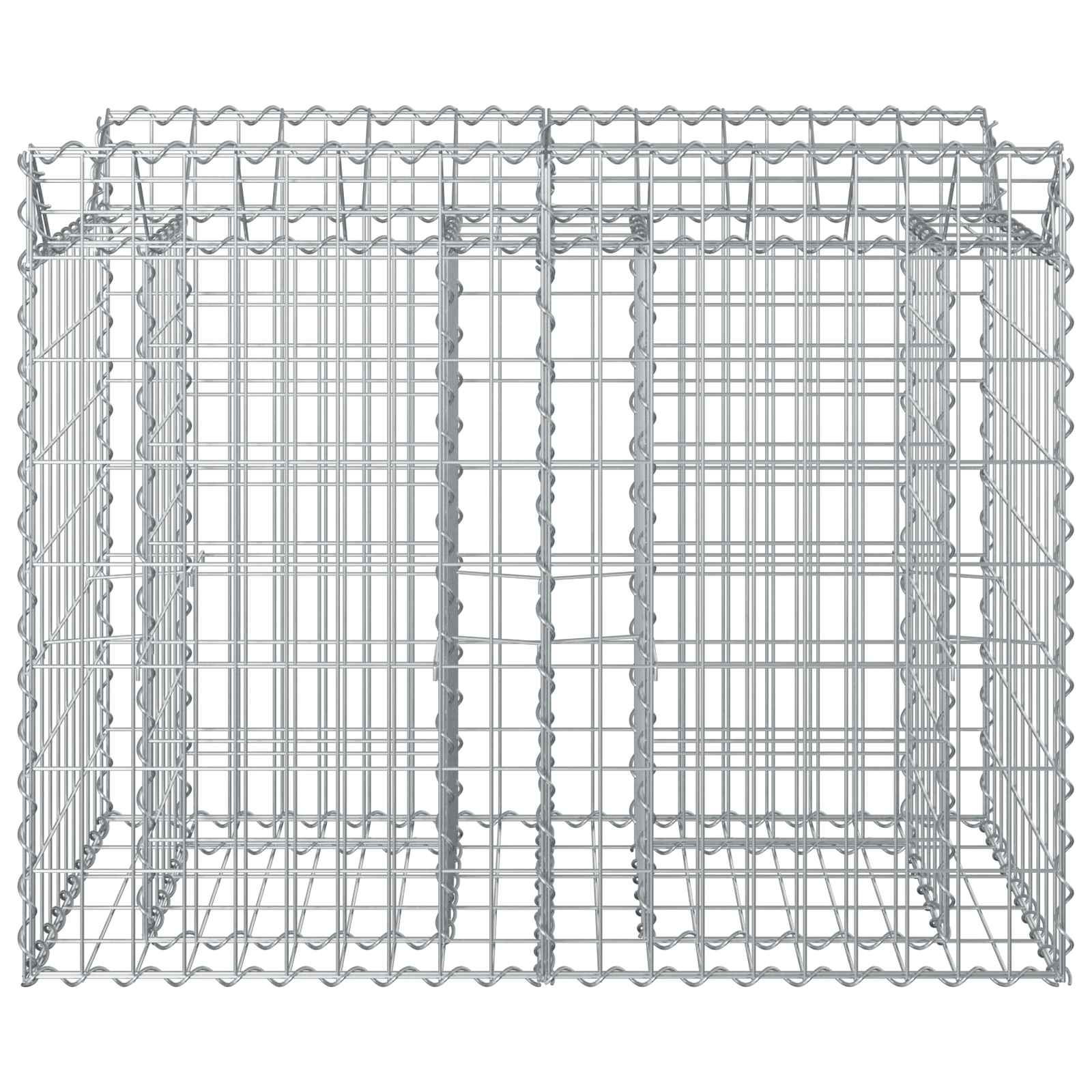 Ανασηκωμένο κρεβάτι gabion Ασημί 100 x 50 x 80 εκ - Pakobazaar