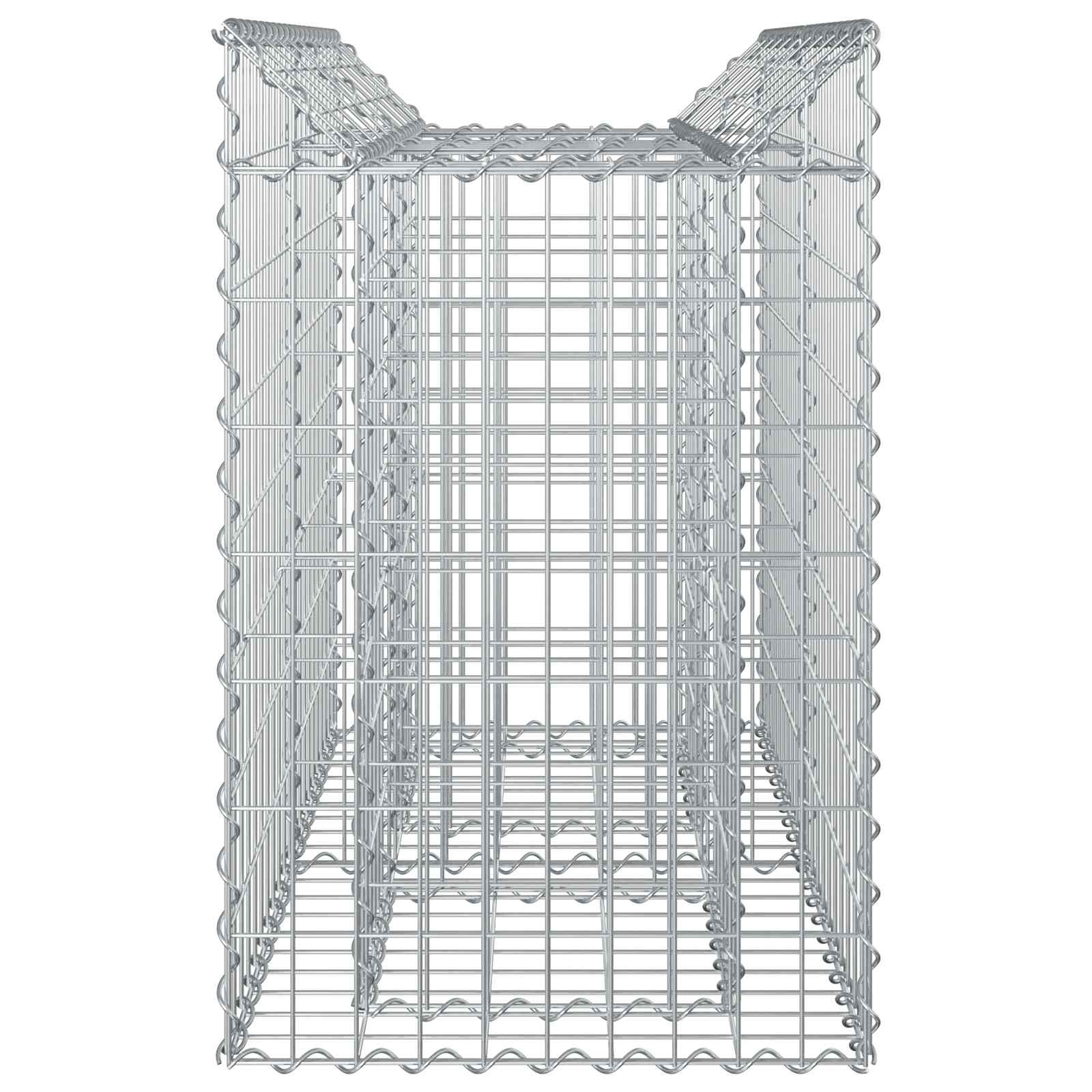 Ανασηκωμένο κρεβάτι gabion Ασημί 100 x 50 x 80 εκ - Pakobazaar