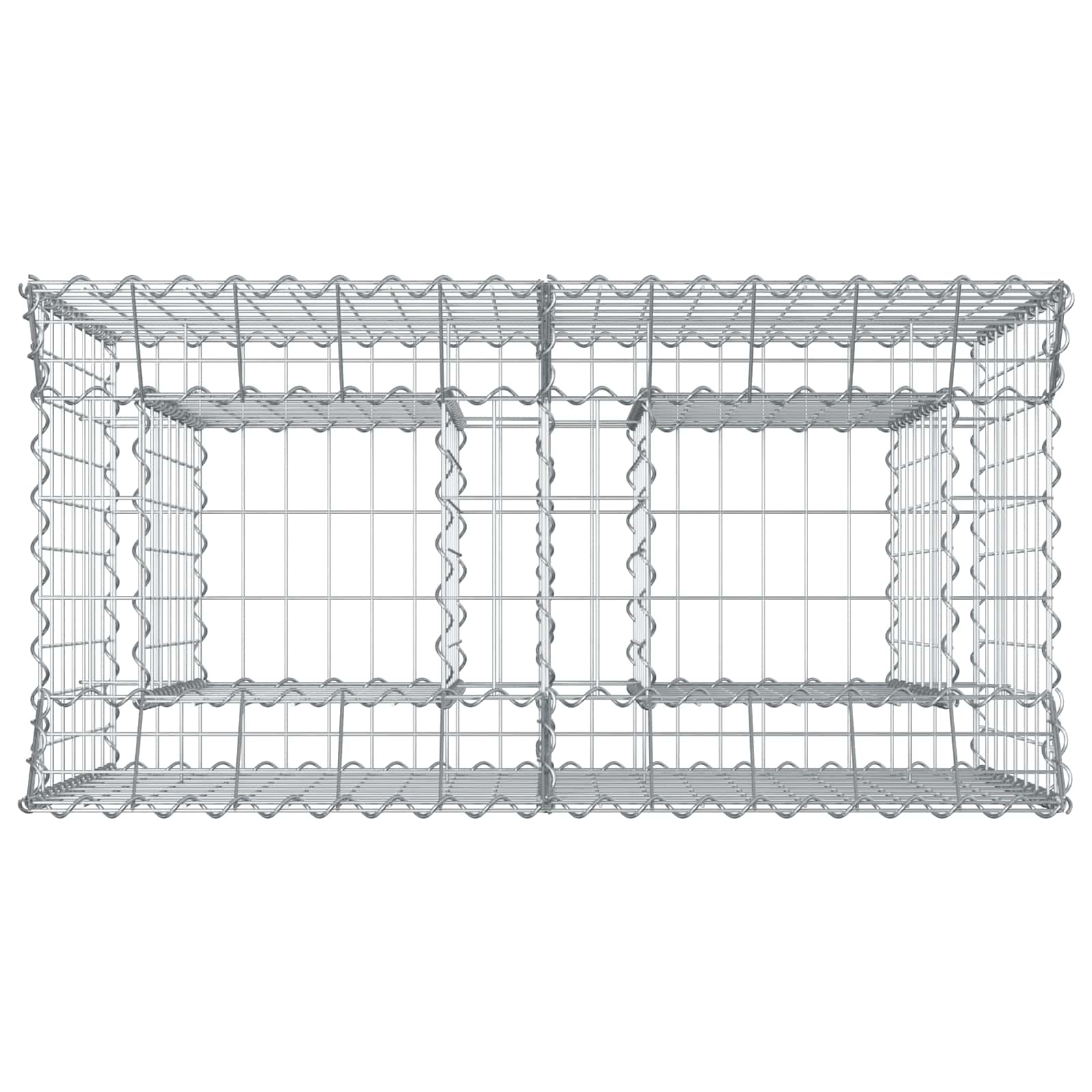 Ανασηκωμένο κρεβάτι gabion Ασημί 100 x 50 x 80 εκ - Pakobazaar