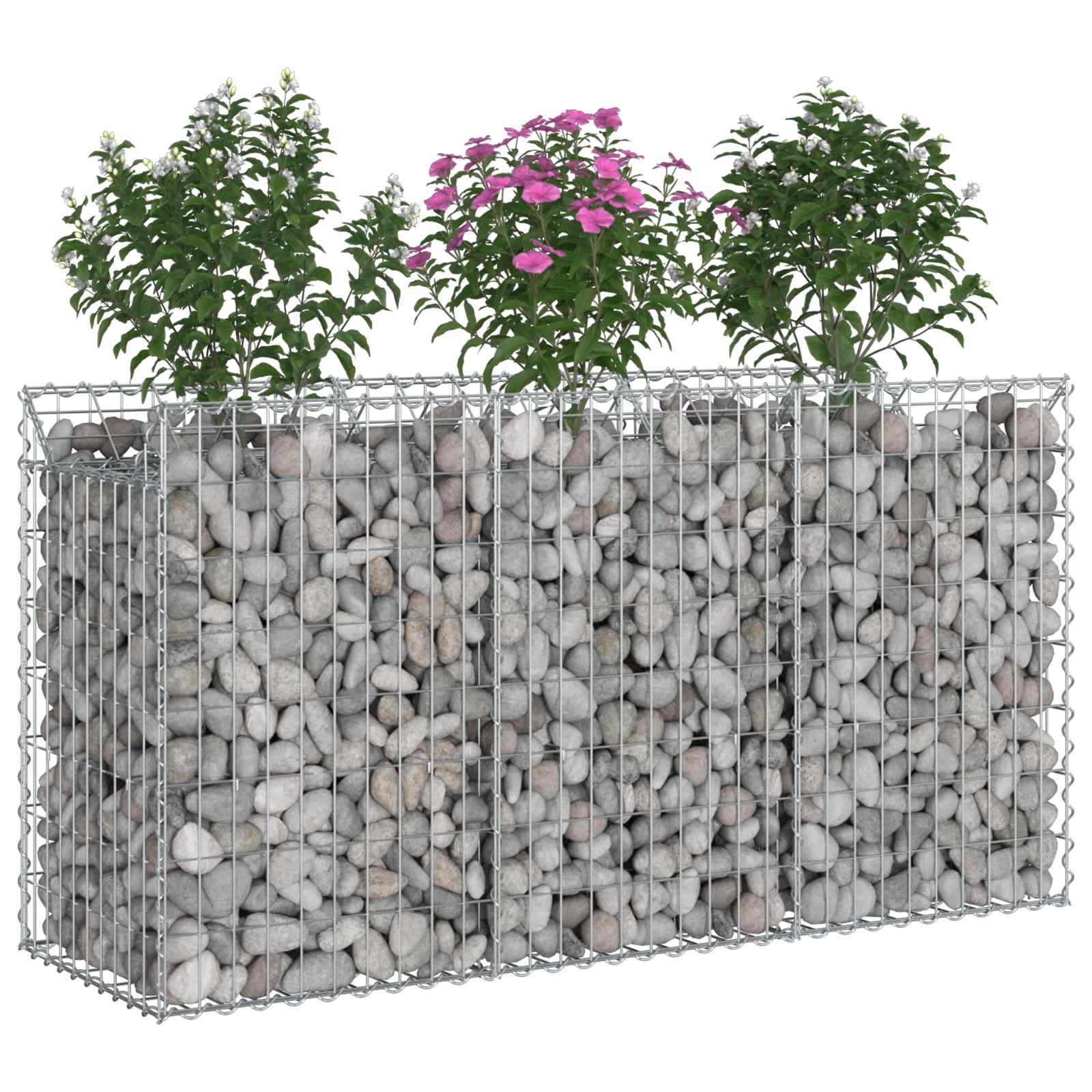 Ανασηκωμένο κρεβάτι gabion Ασημί 150 x 50 x 80 εκ - Pakobazaar