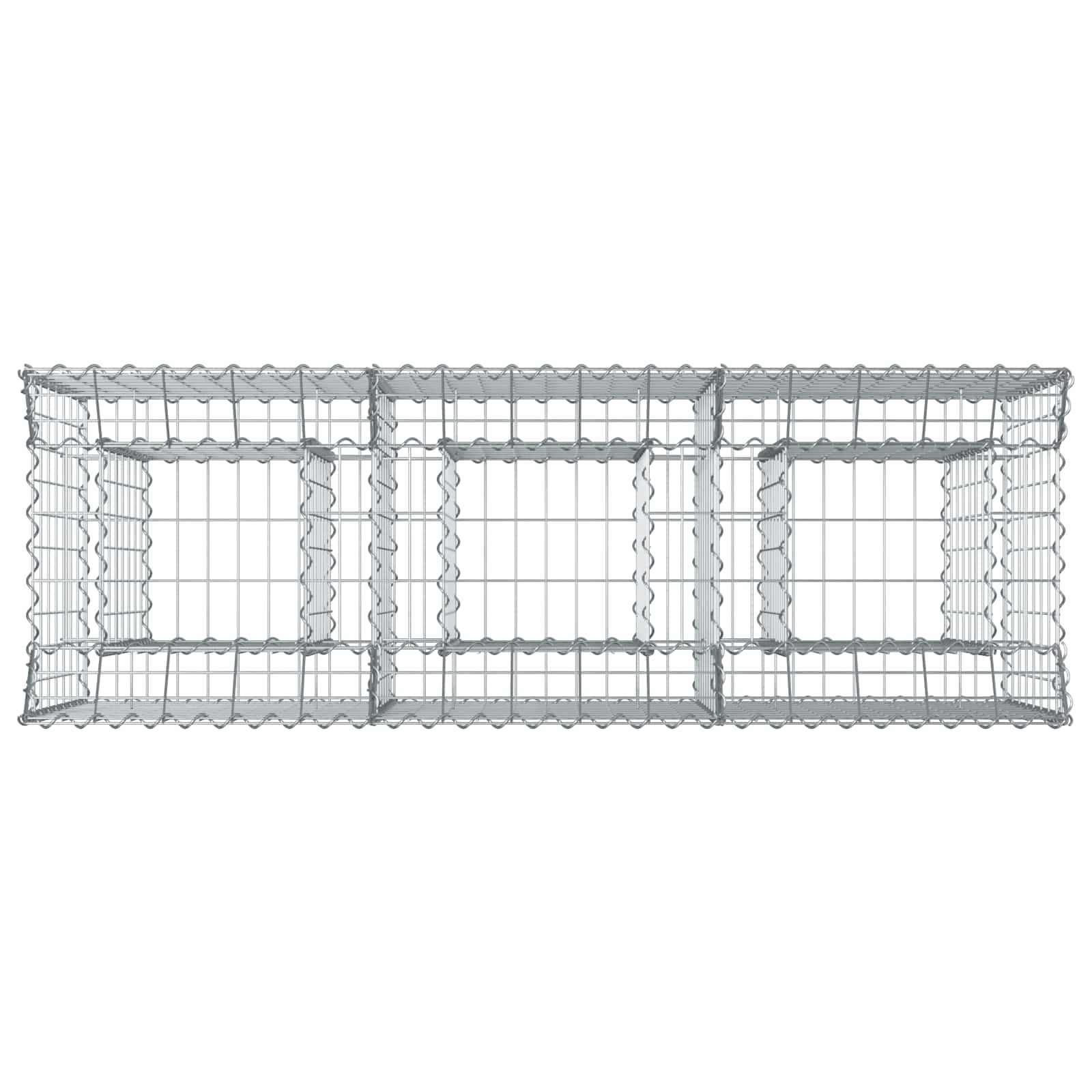 Ανασηκωμένο κρεβάτι gabion Ασημί 150 x 50 x 80 εκ - Pakobazaar